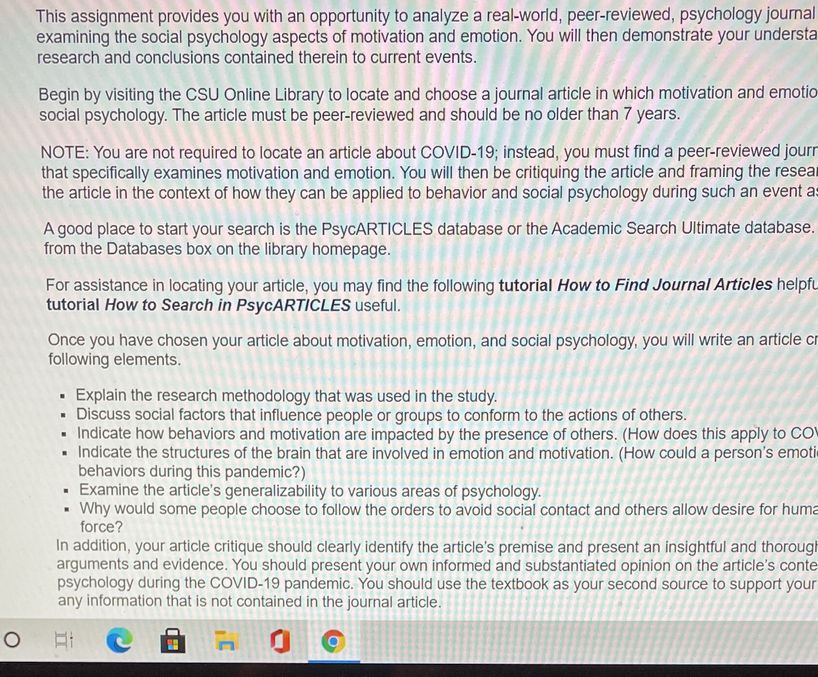 This assignment provides you with an opportunity