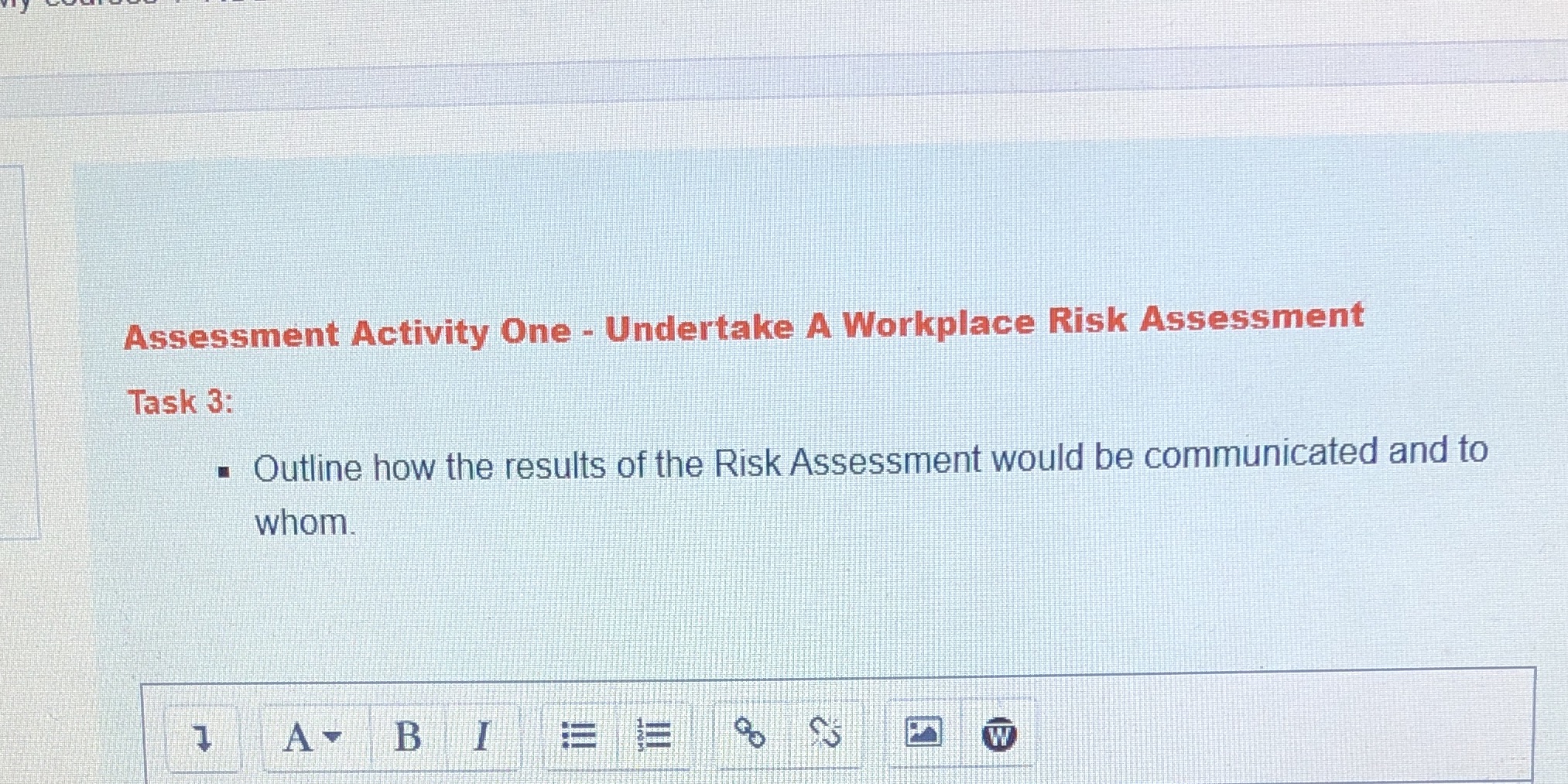 Residential site safety Assessment Activity One -