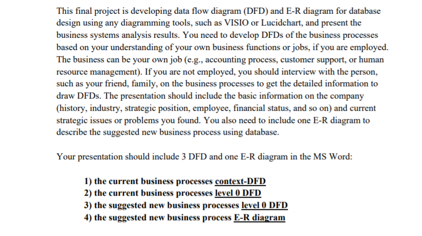 This nal project is developing data ow diagram