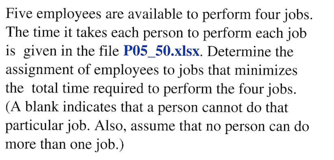 I just solved this job assignment problem where I