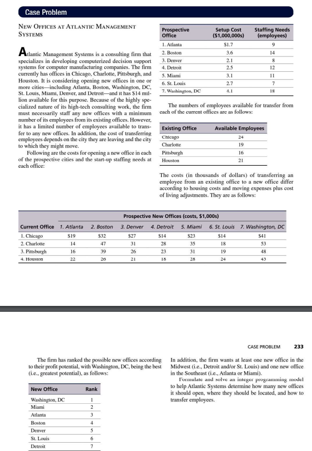 I need to create a linear programming model for