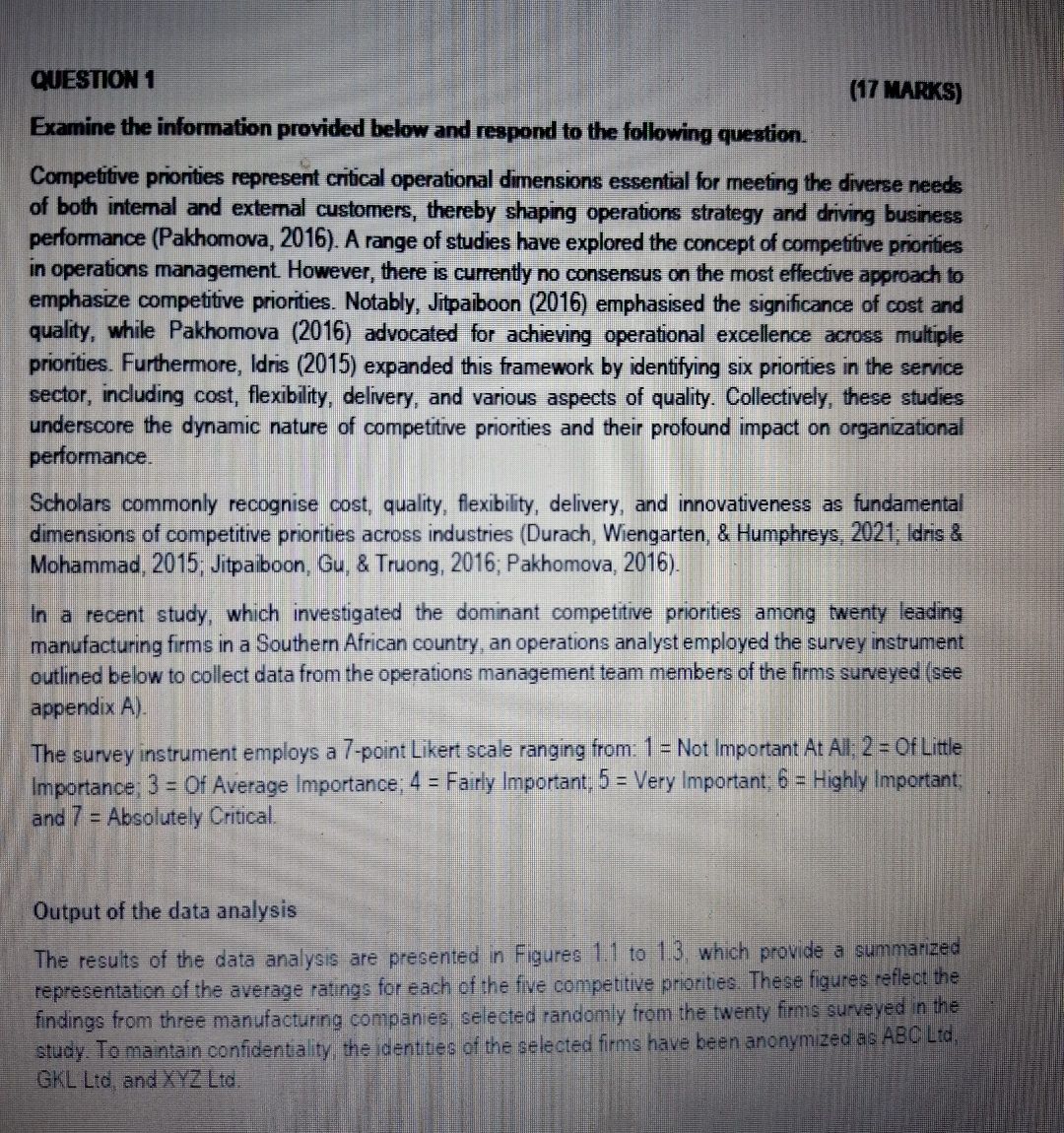 QUESTION 1 ( 1 7 MARKS ) Examine the information