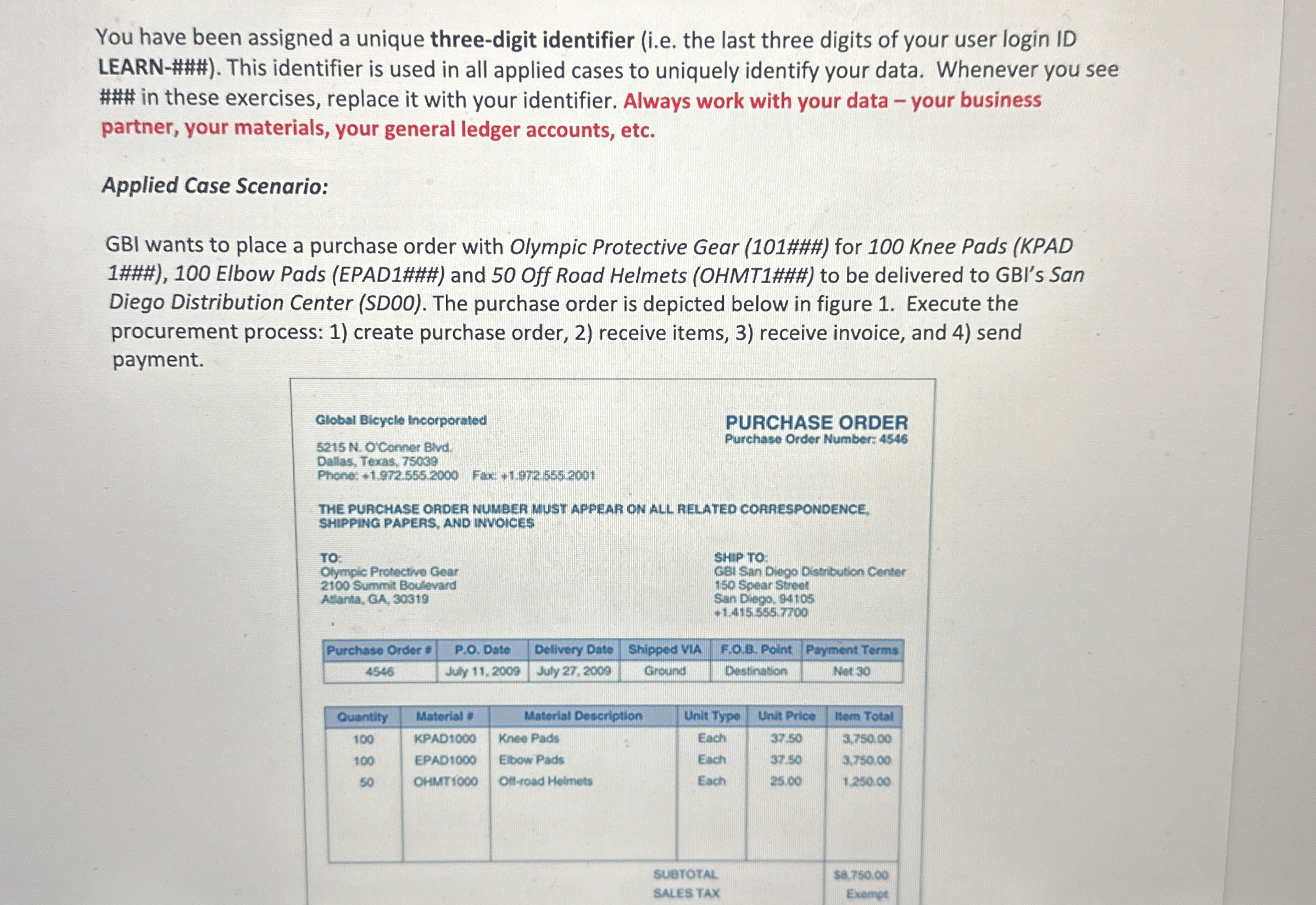 You have been assigned a unique three - digit