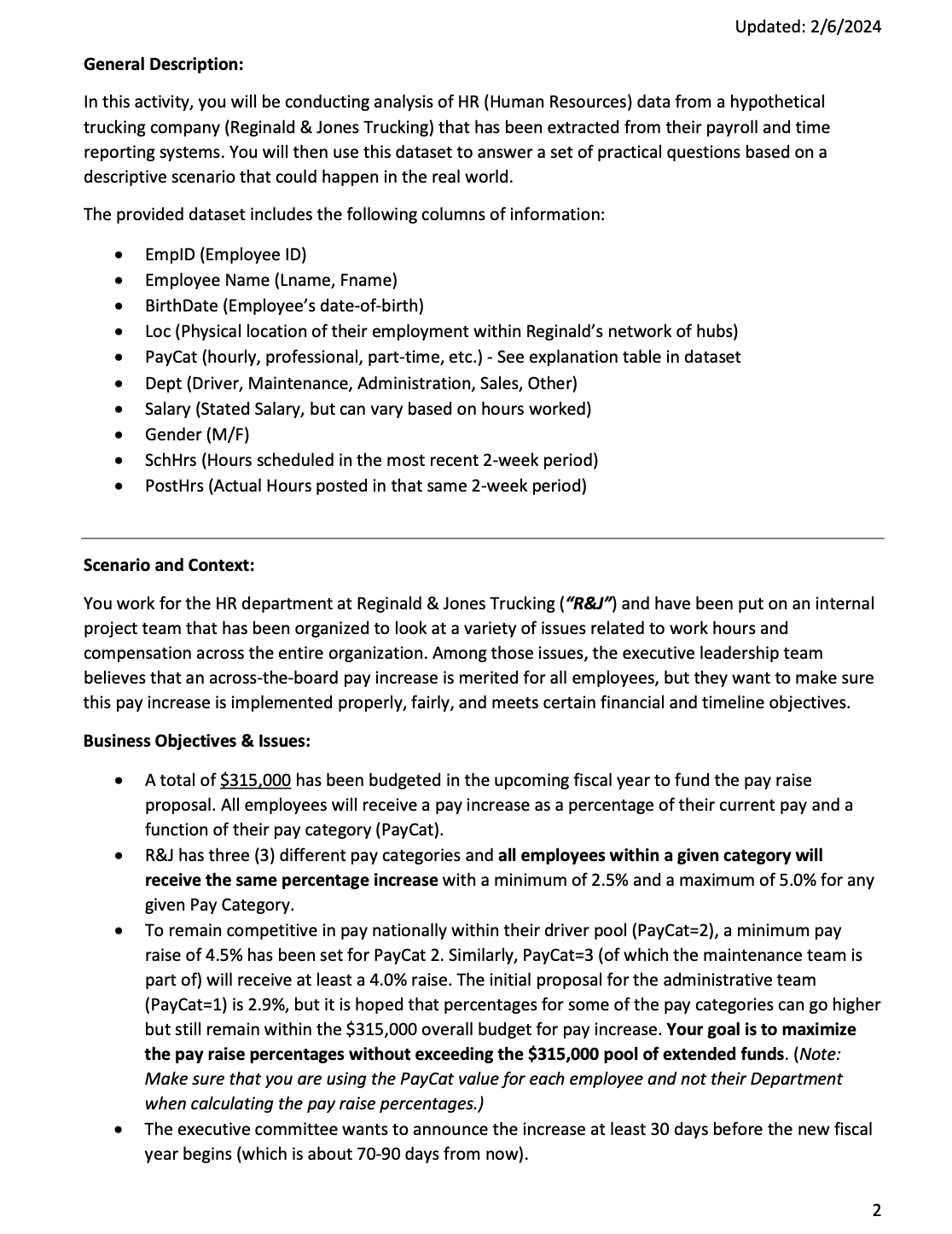 Case Study R&J Trucking excel MIS - 3 2 1 0 : -