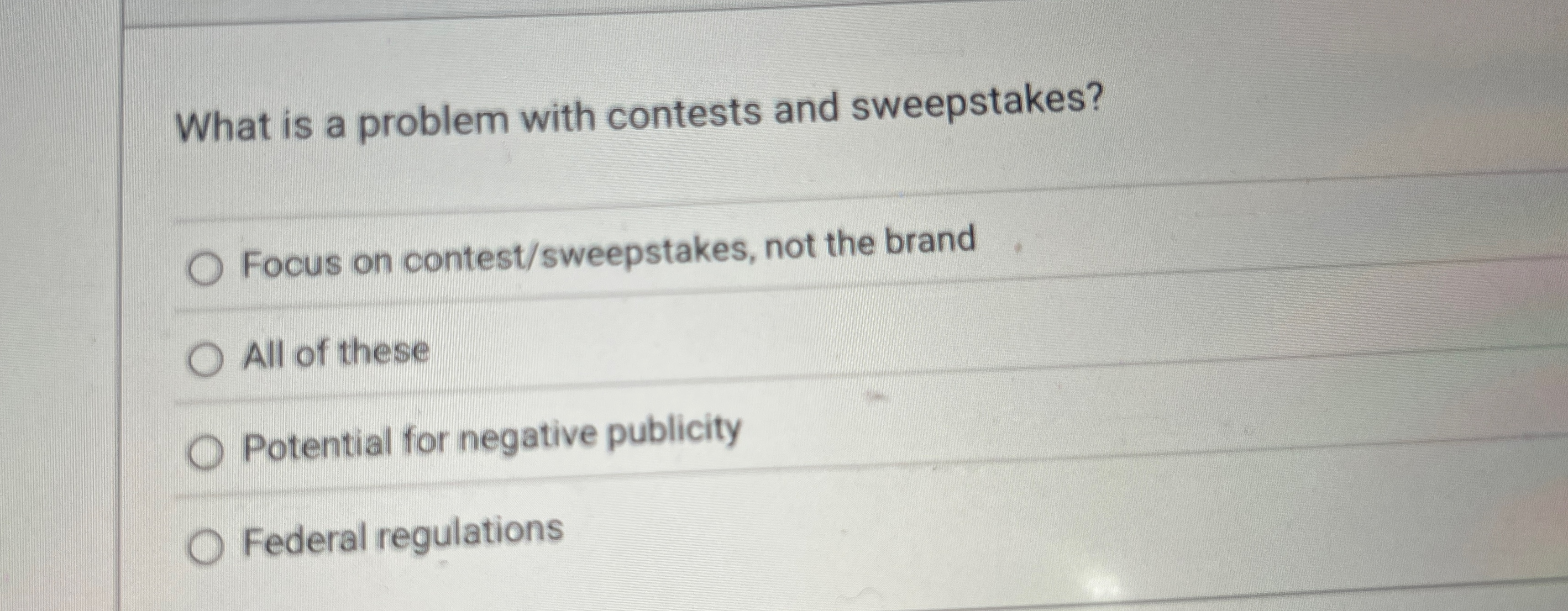 What is a problem with contests and sweepstakes?