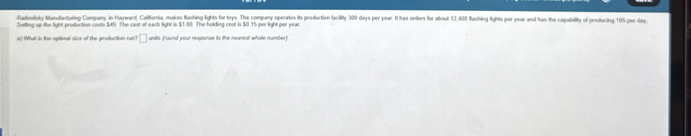 Setting up the light production costs $ 4 9 . The