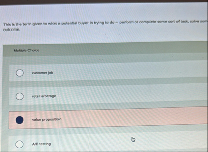 This is the term given to whist e potential buyer