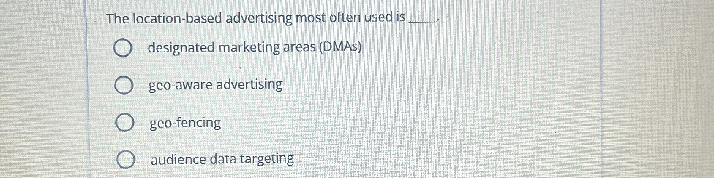 The location - based advertising most often used