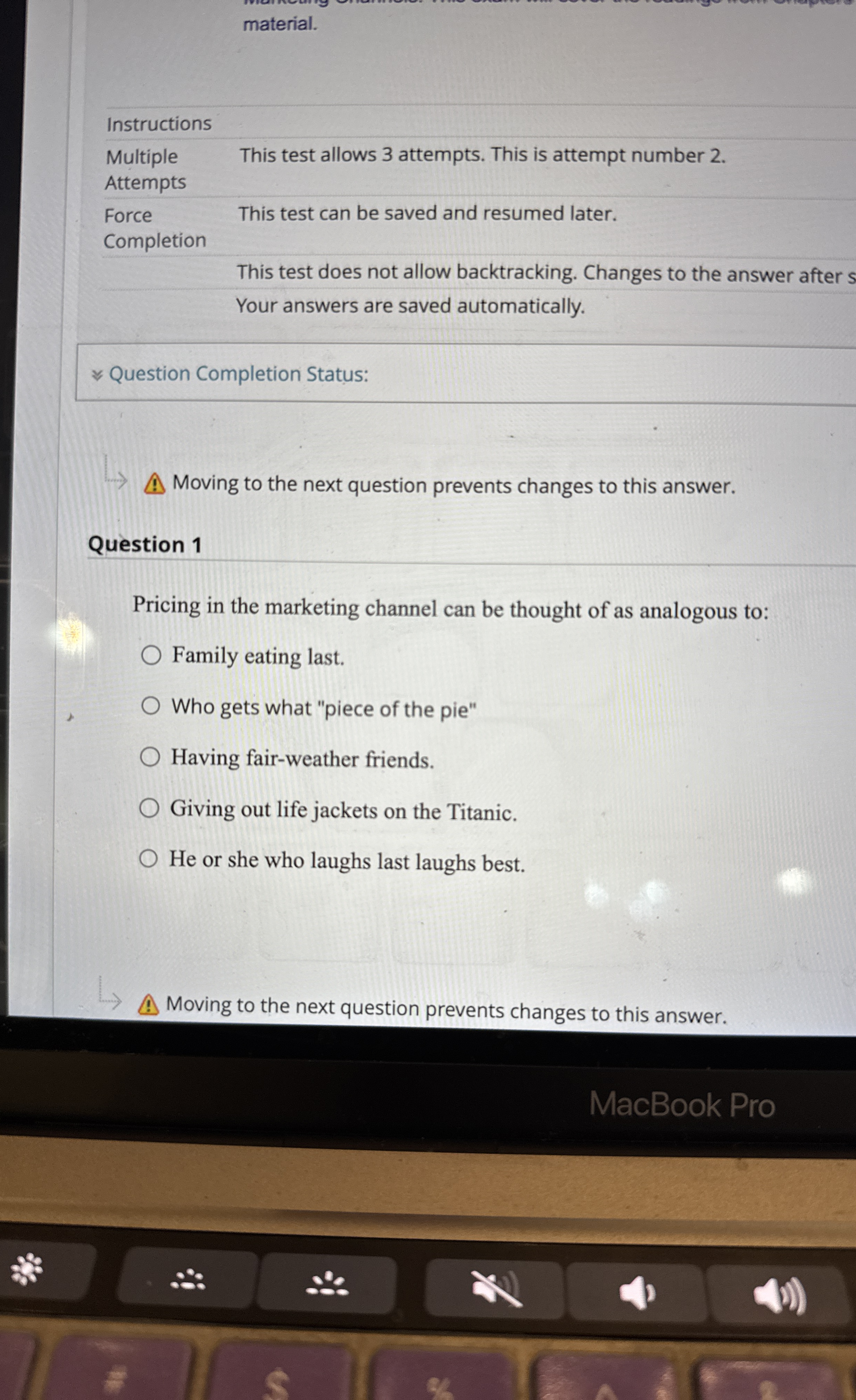 material. Instructions Multiple , This test