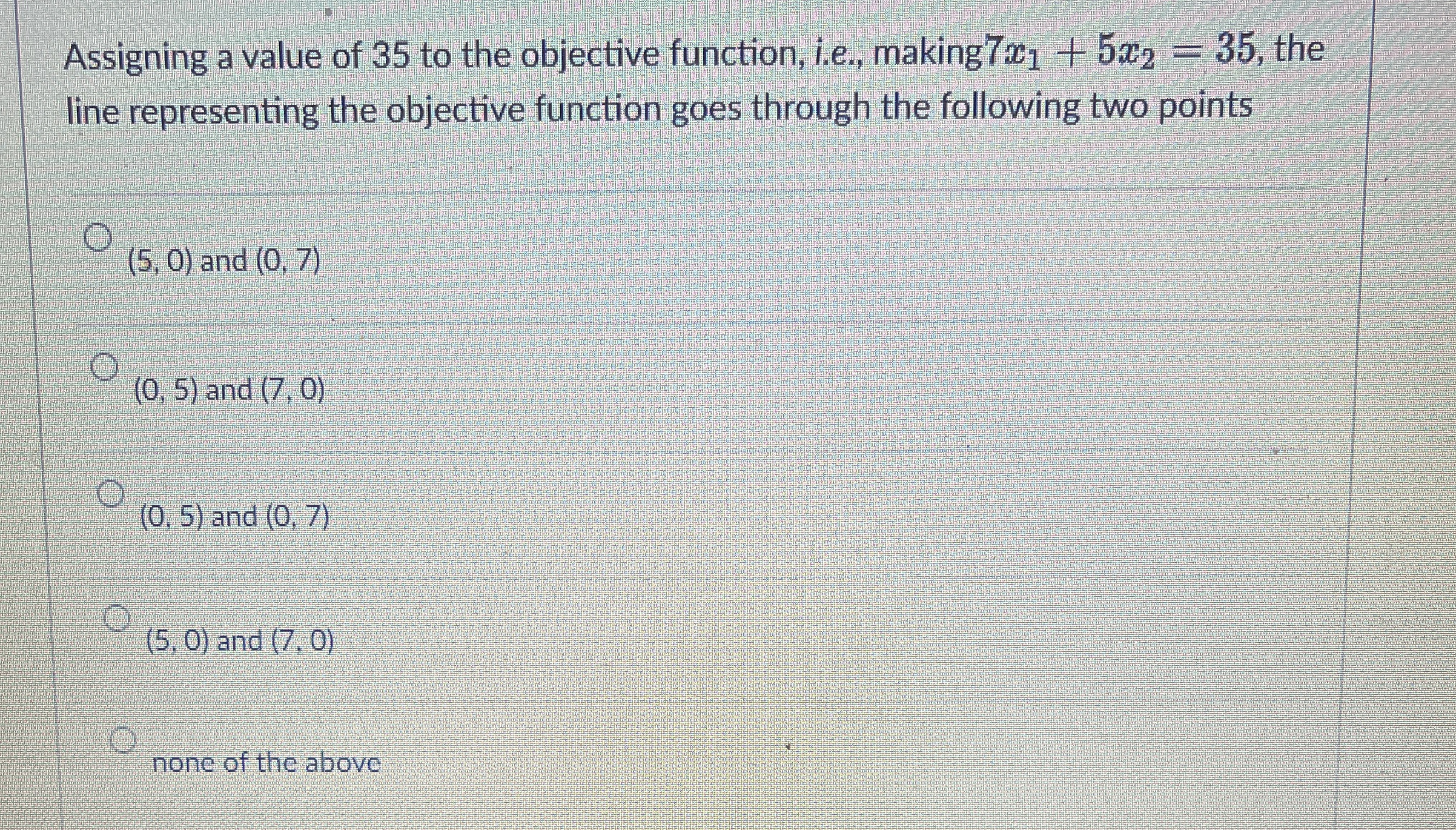 Assigning a value of 3 5 to the objective