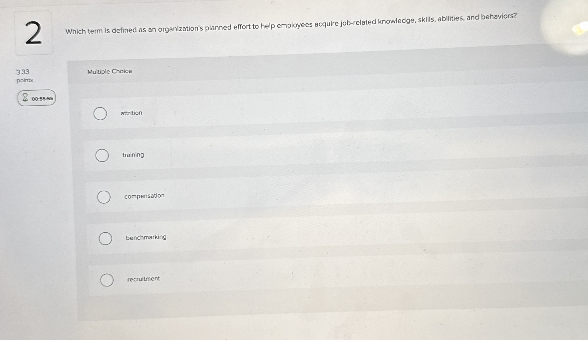 2 Which term is defined as an organization's