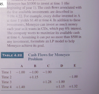 4 5 . Moneyco has \ ( \ $ 1 0 0 0 \ ) to invest