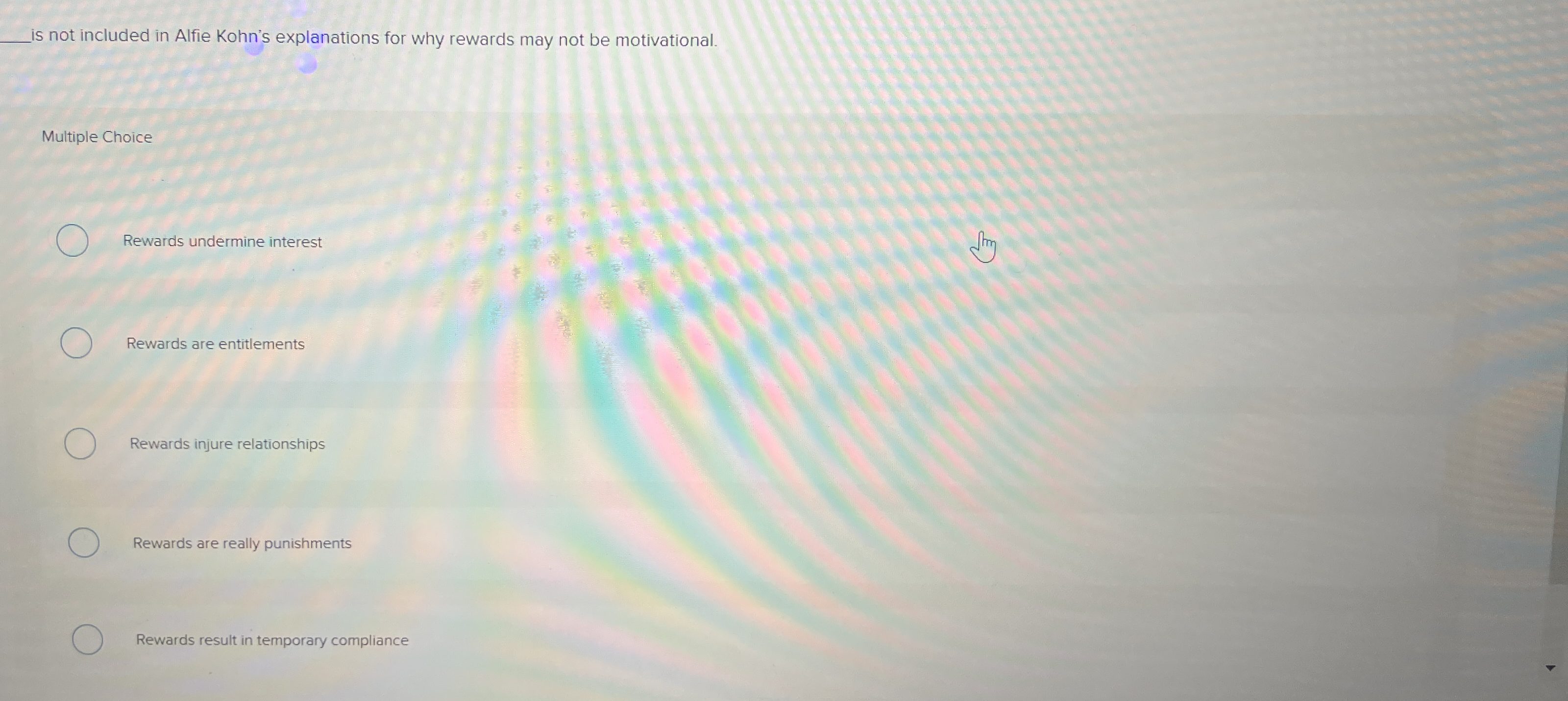 is not included in Alfie Kohn's explanations for