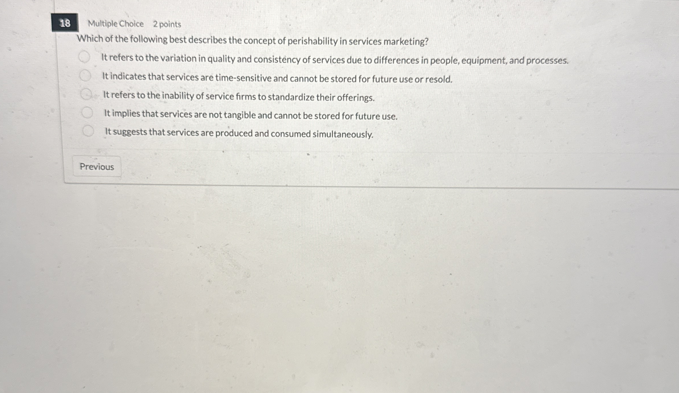 1 8 Multiple Choice 2 points Which of the