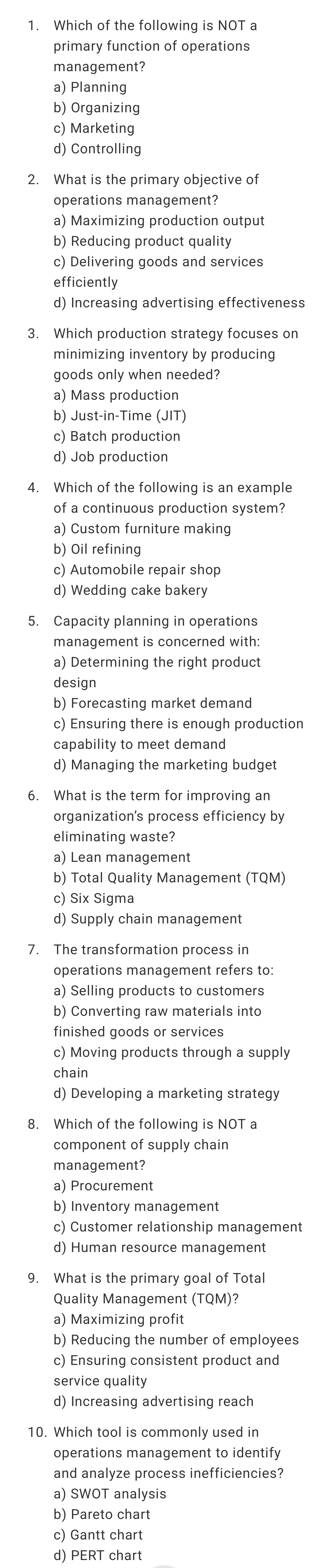 1 . Which of the following is NOT a primary