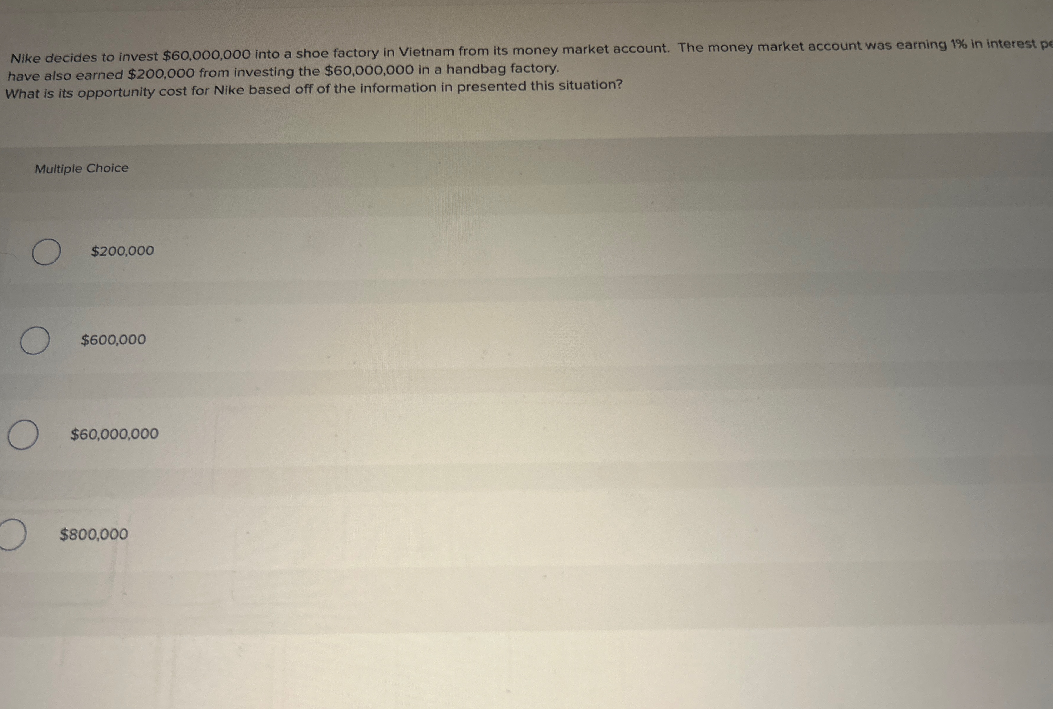 Nike decides to invest $ 6 0 , 0 0 0 , 0 0 0 into