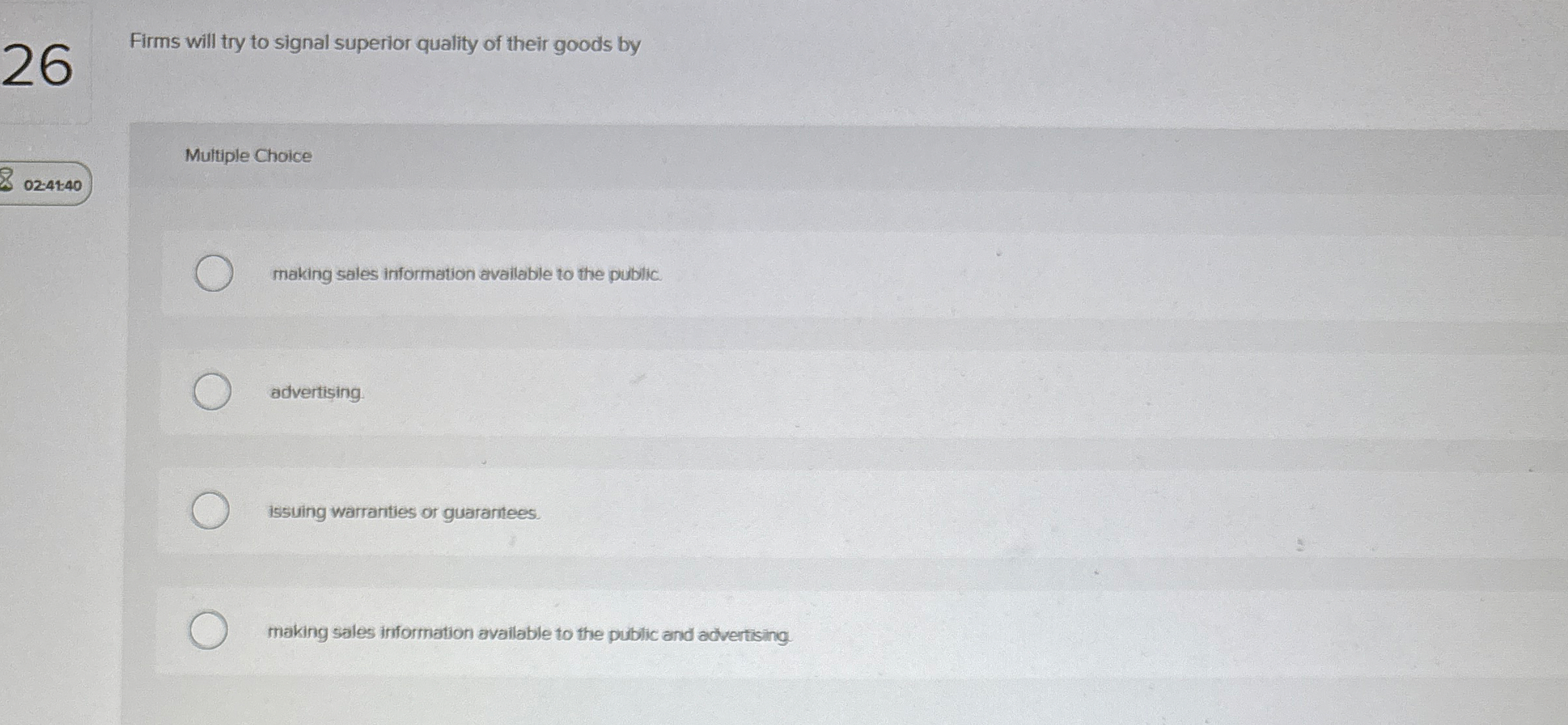 2 6 Firms will try to signal superior quality of