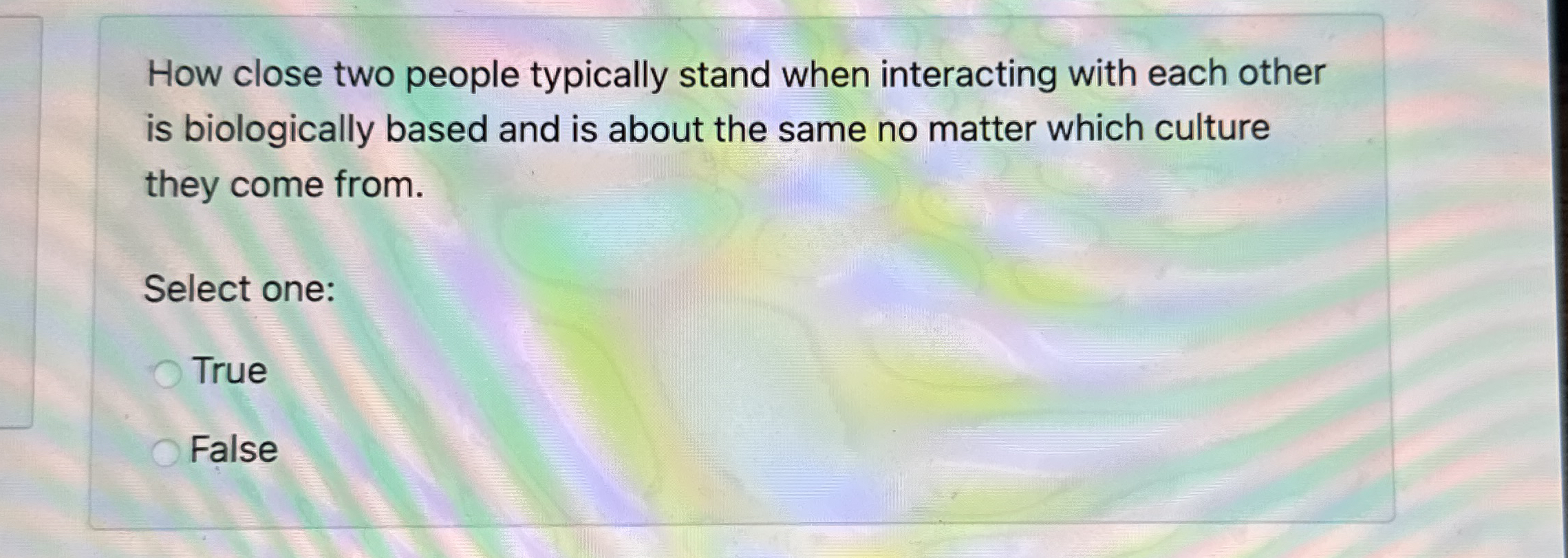 How close two people typically stand when