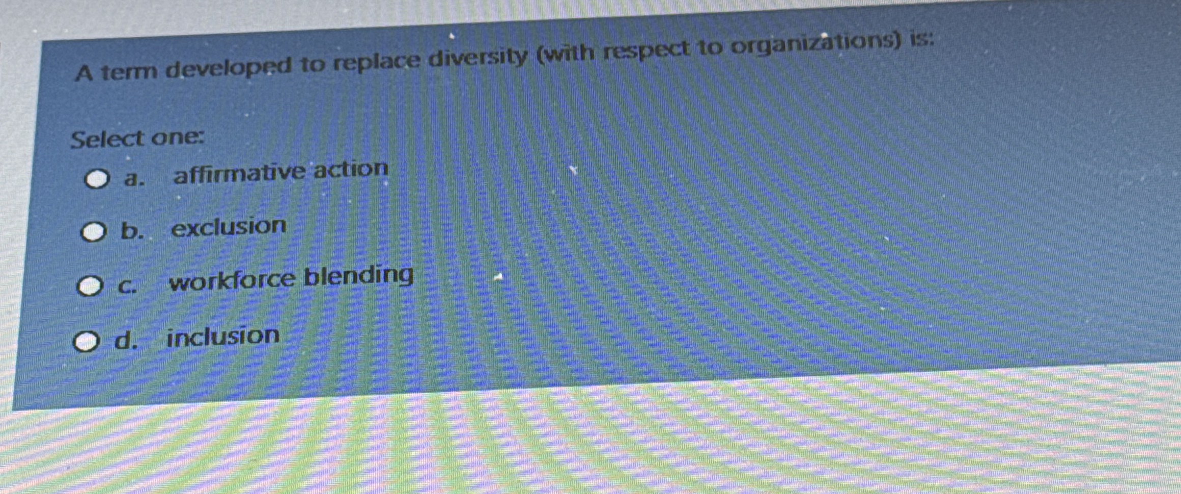 A term developed to replace diversity ( with