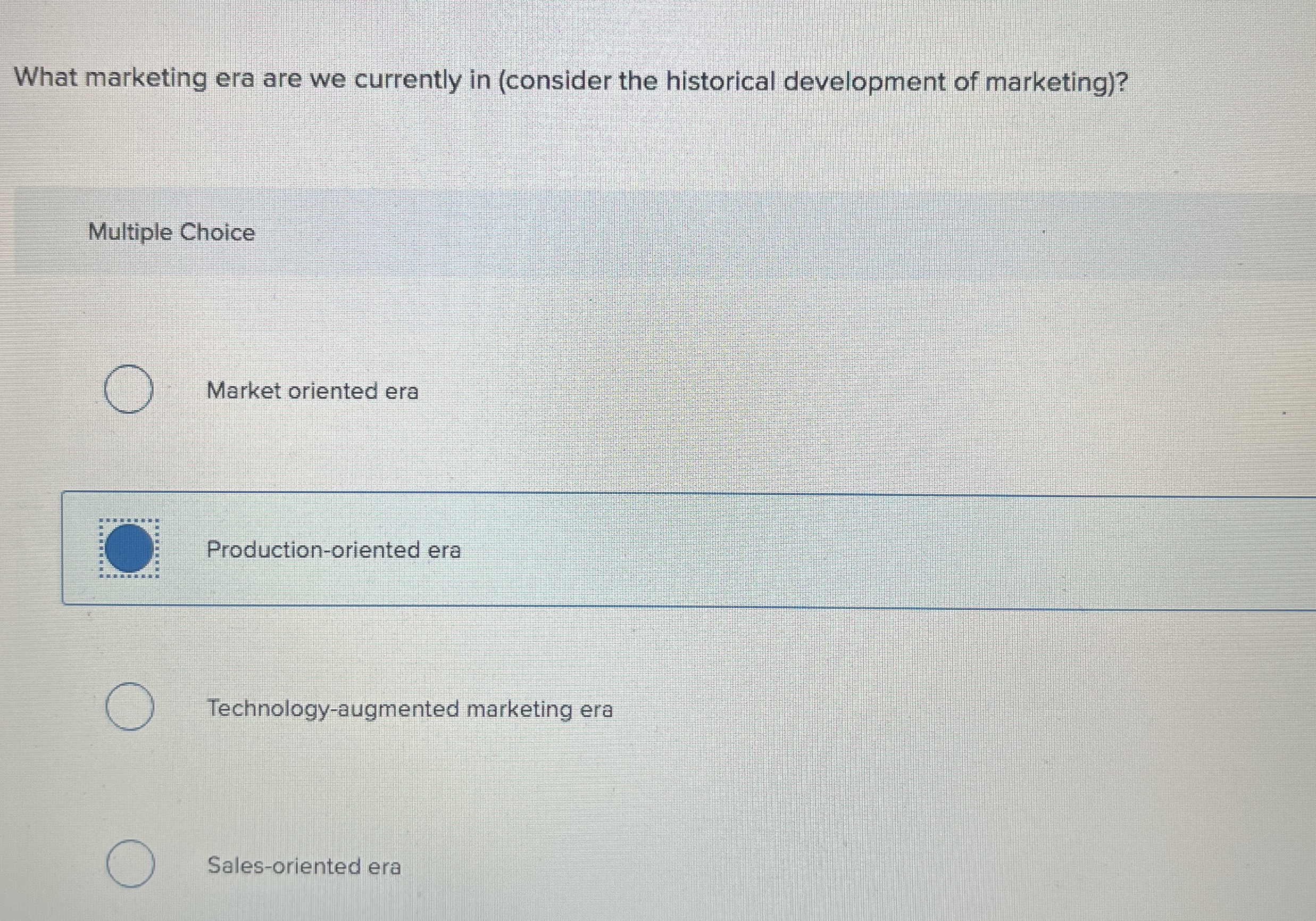 What marketing era are we currently in ( consider