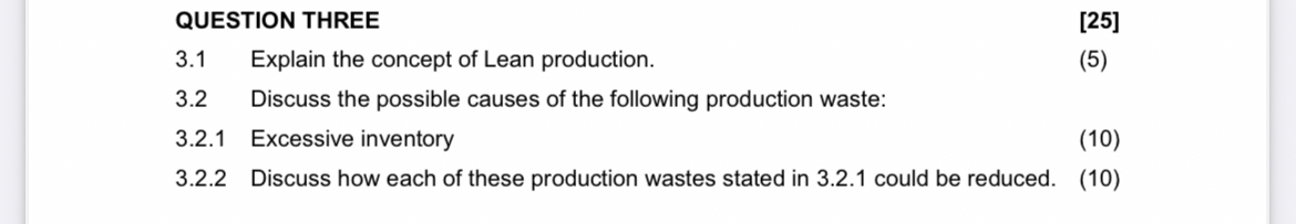 QUESTION THREE [ 2 5 ] 3 . 1 Explain the concept