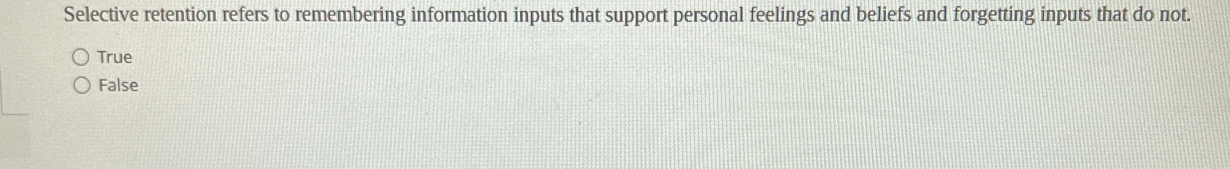 Selective retention refers to remembering