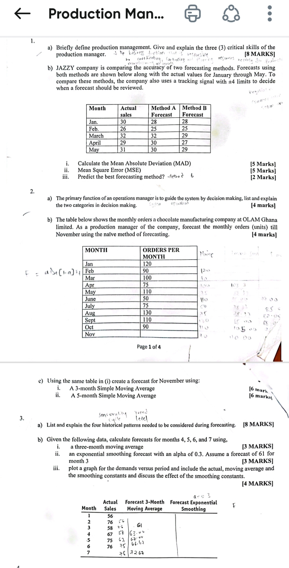 3 . 1 2 . Production Man...a ) Briefly define