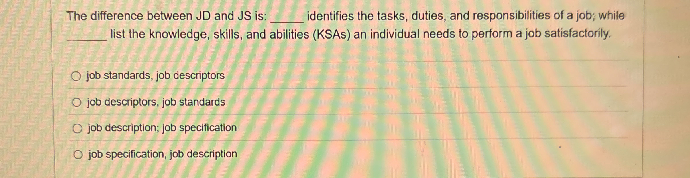 The difference between JD and JS is: q ,