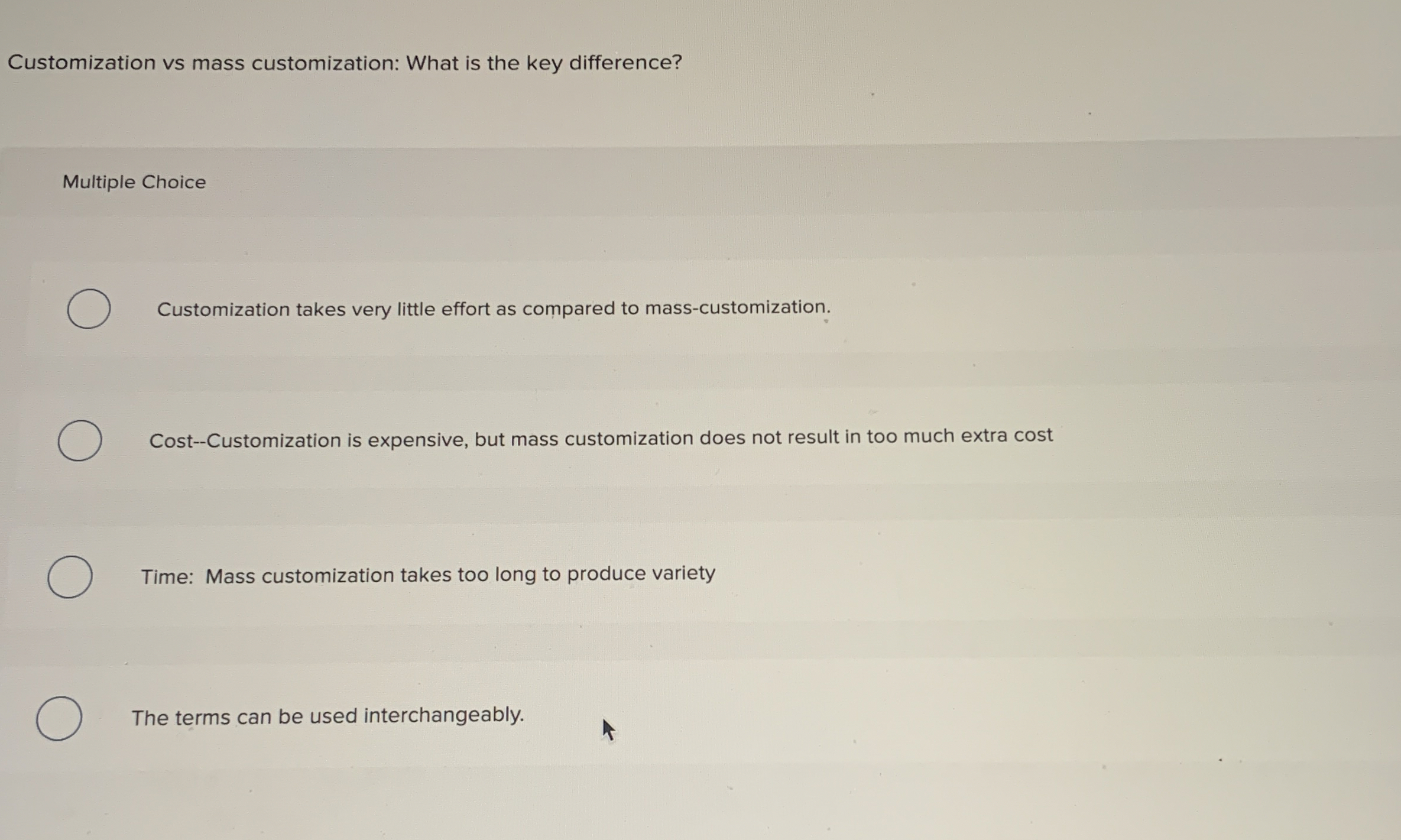 Customization vs mass customization: What is the