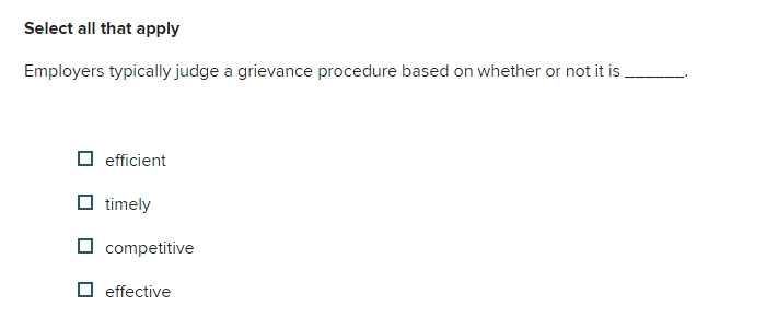 Select all that apply Employers typically judge a