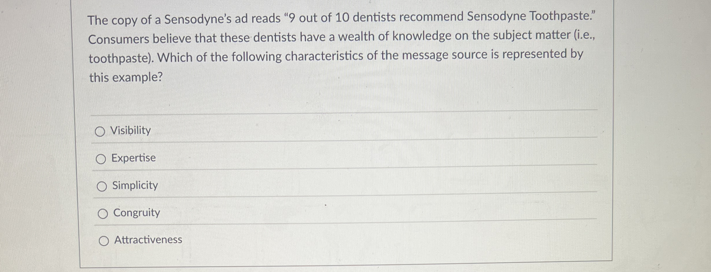 The copy of a Sensodyne's ad reads 