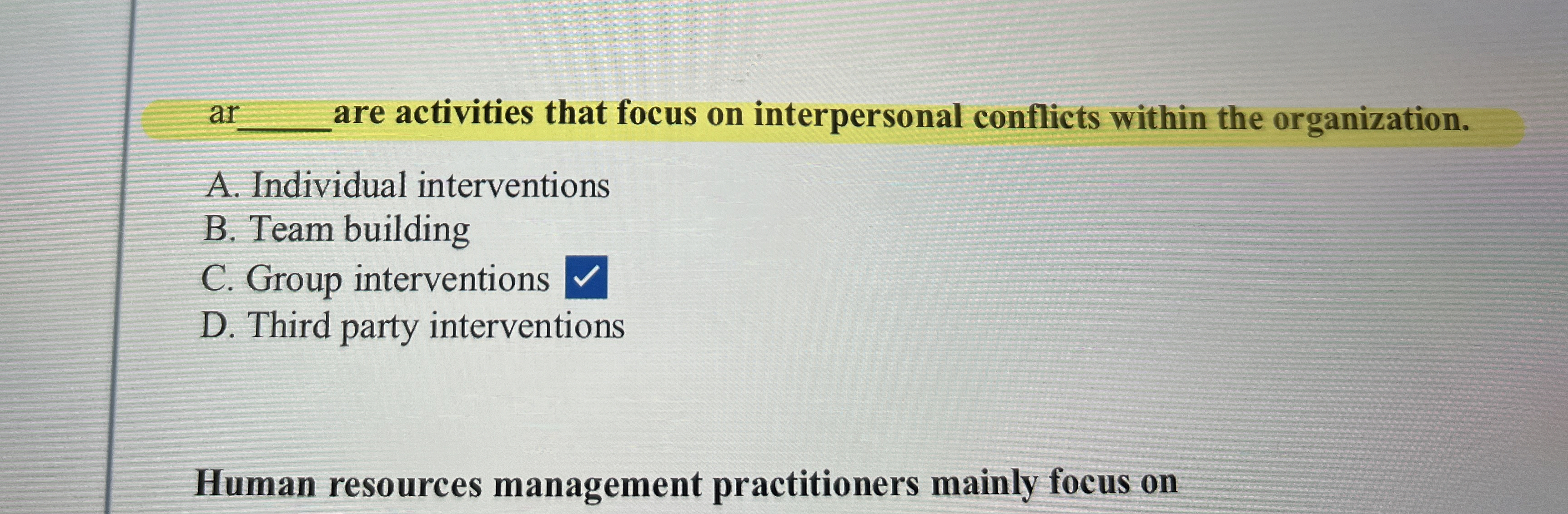 as q , are activities that focus on interpersonal