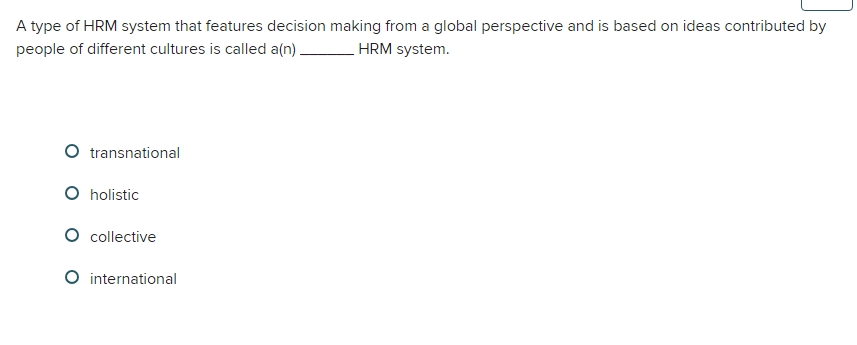 A type of HRM system that features decision