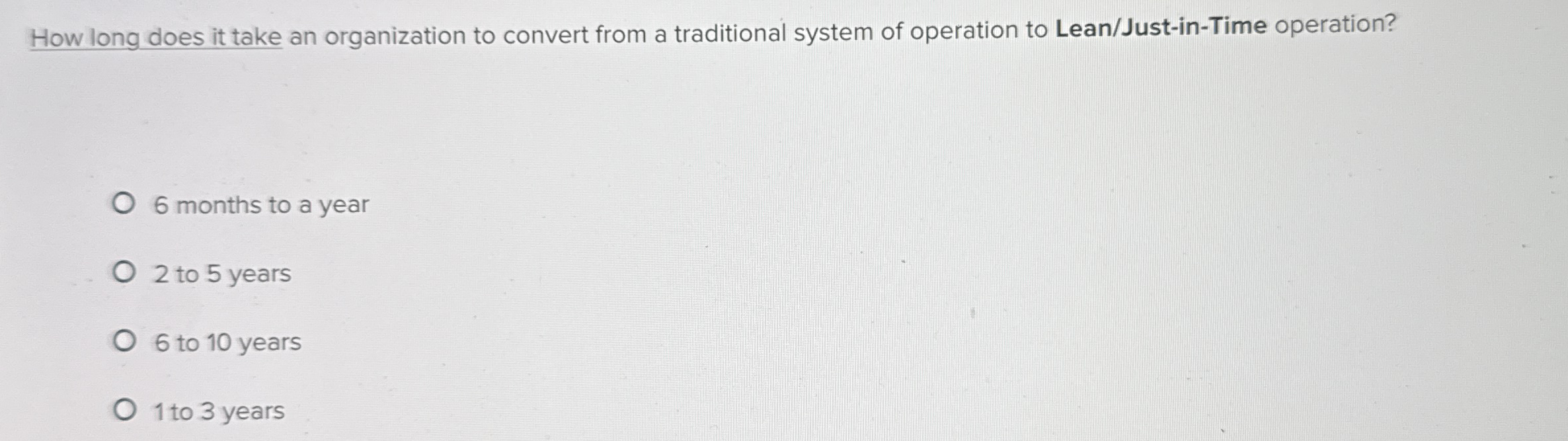 How long does it take an organization to convert