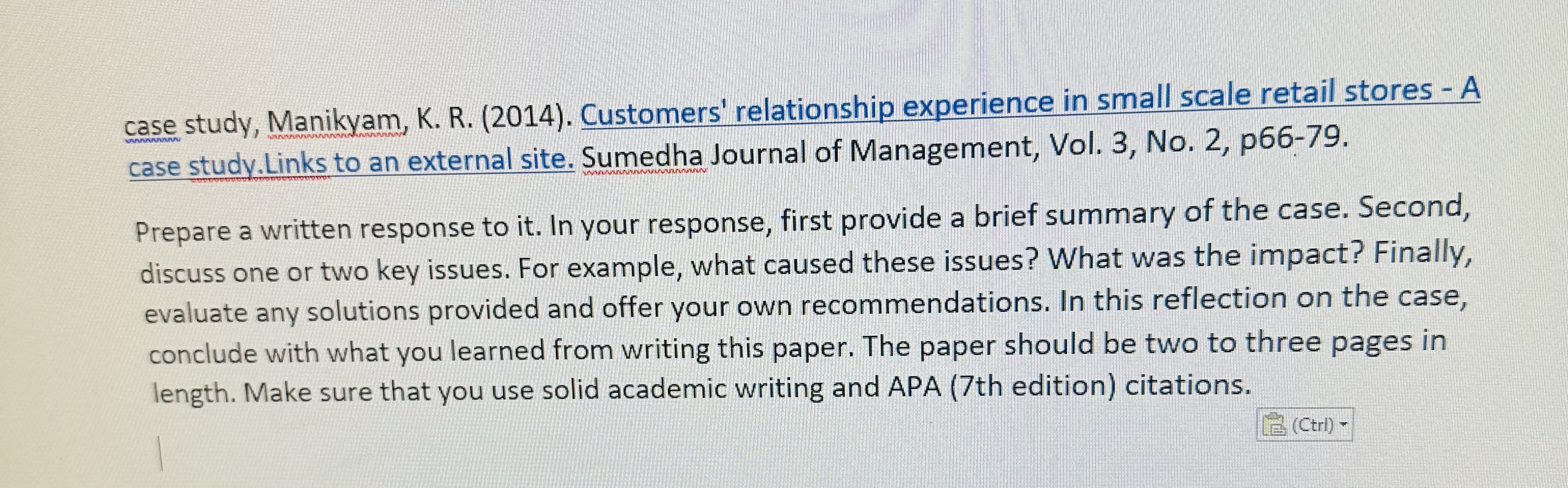 case study, Manikyam, K . R . ( 2 0 1 4 ) .