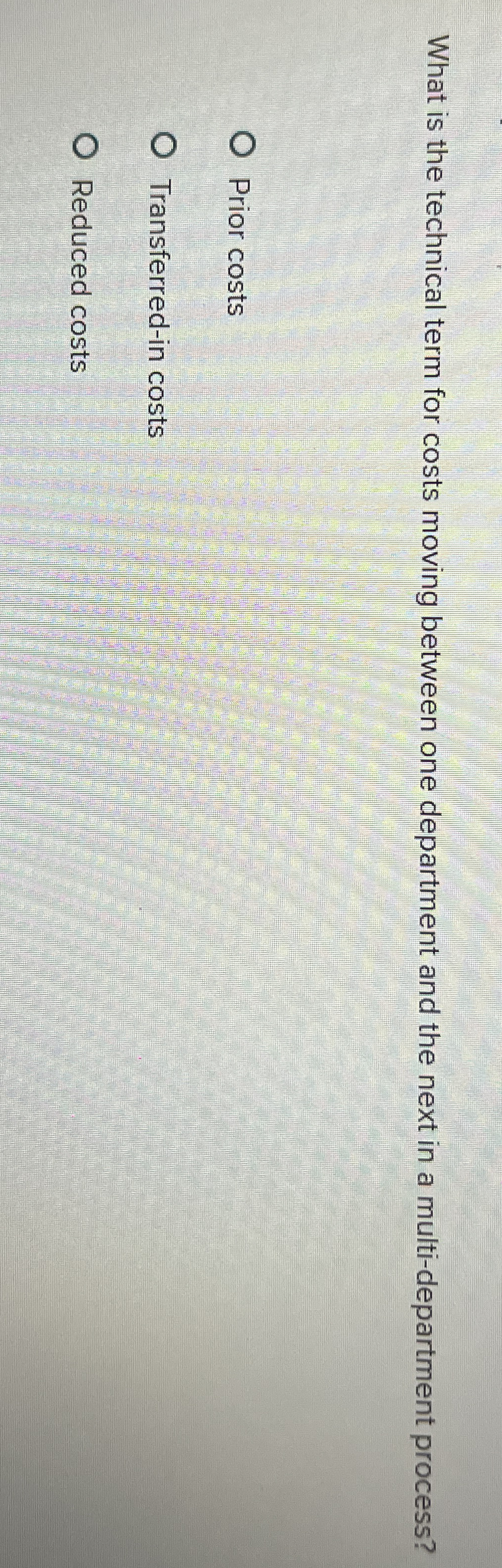 What is the technical term for costs moving