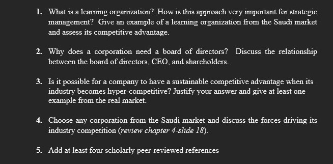 1 . What is a learning organization? How is this