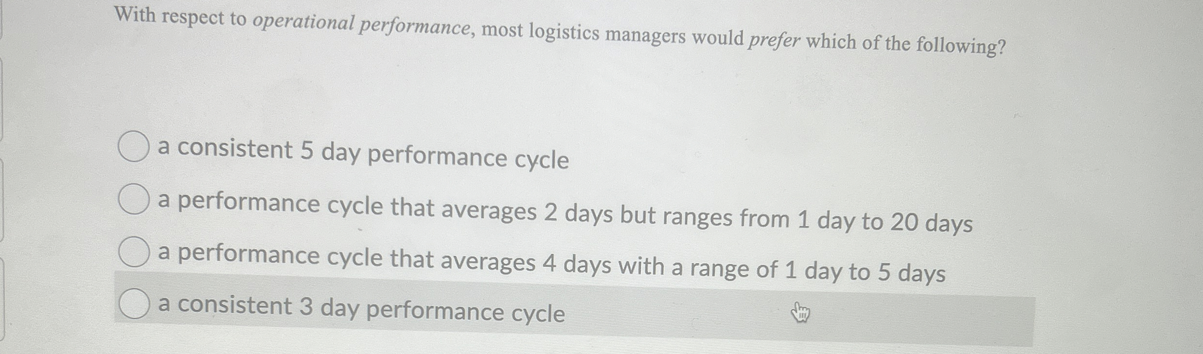 With respect to operational performance, most