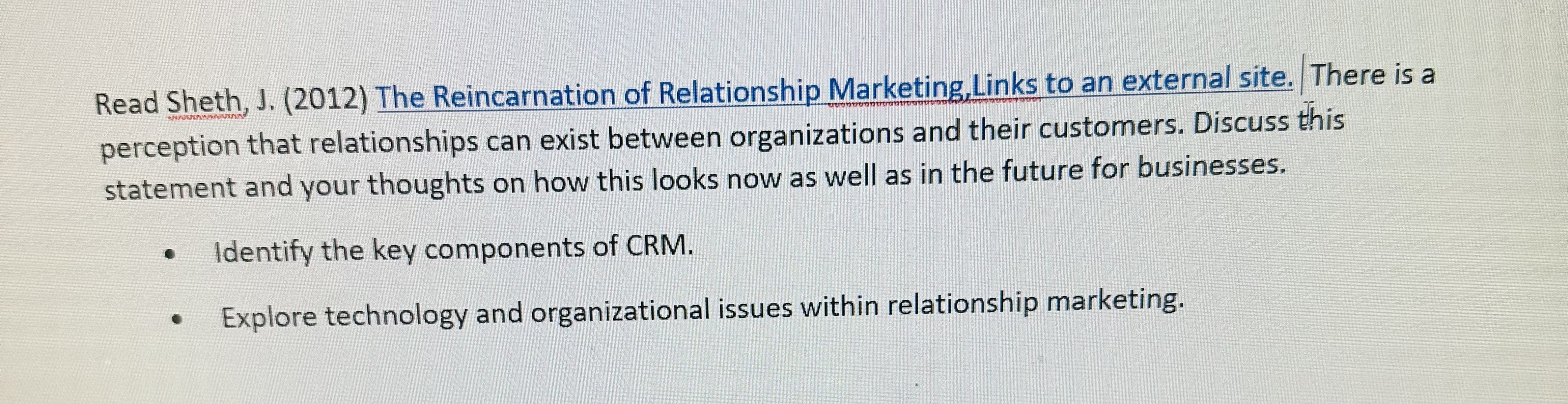 Read Sheth, J . ( 2 0 1 2 ) The Reincarnation of