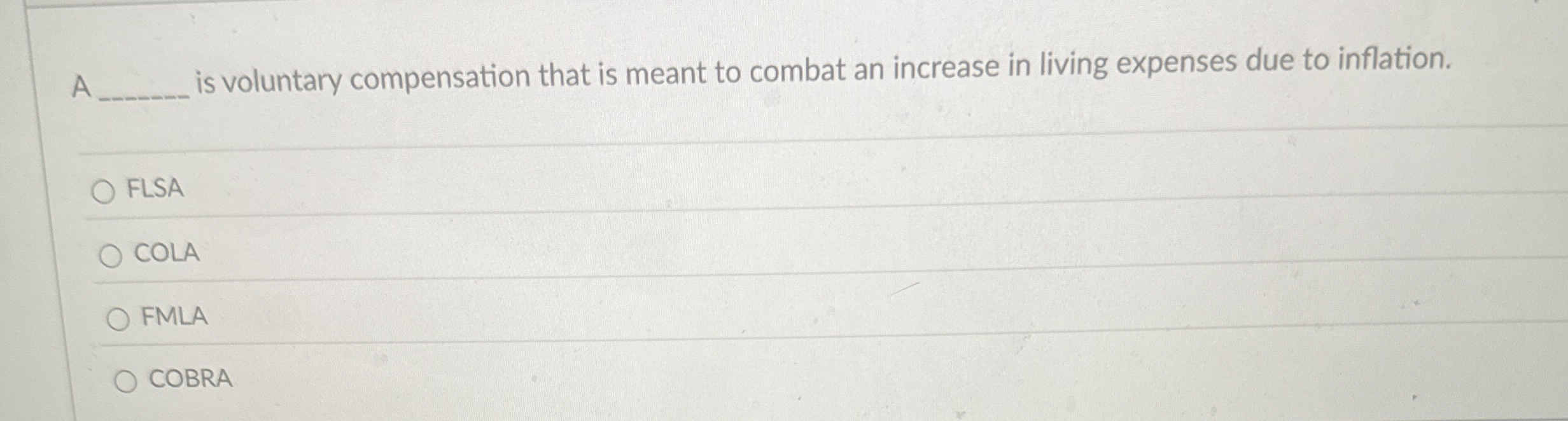 A is voluntary compensation that is meant to