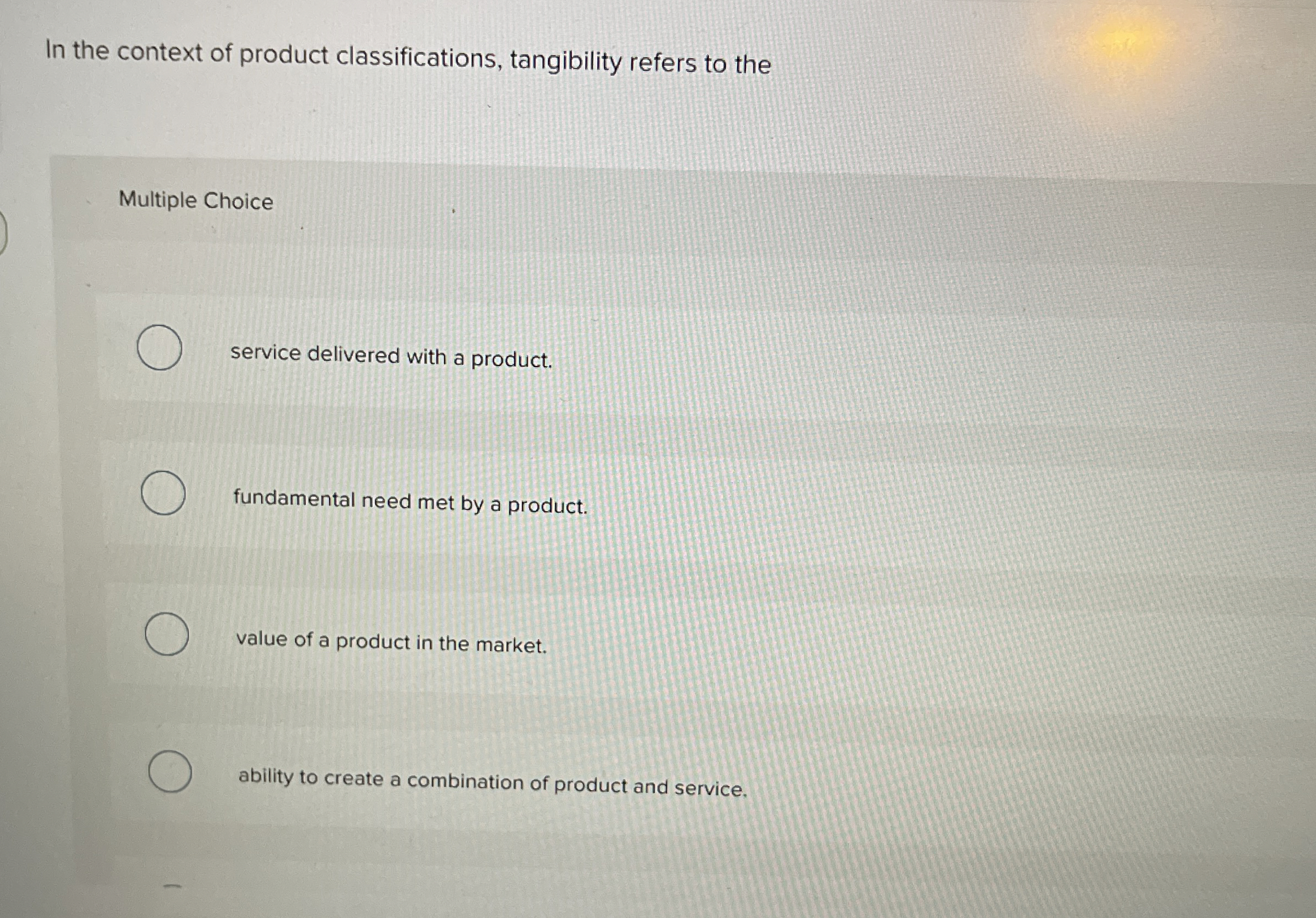In the context of product classifications,