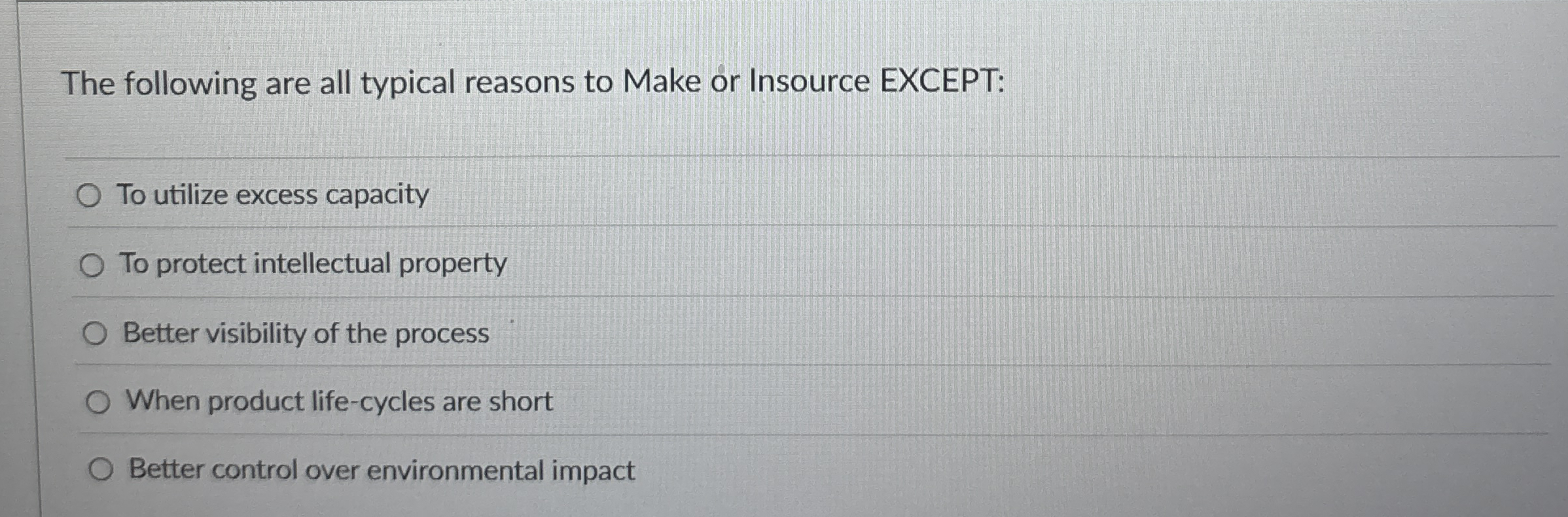 The following are all typical reasons to Make or