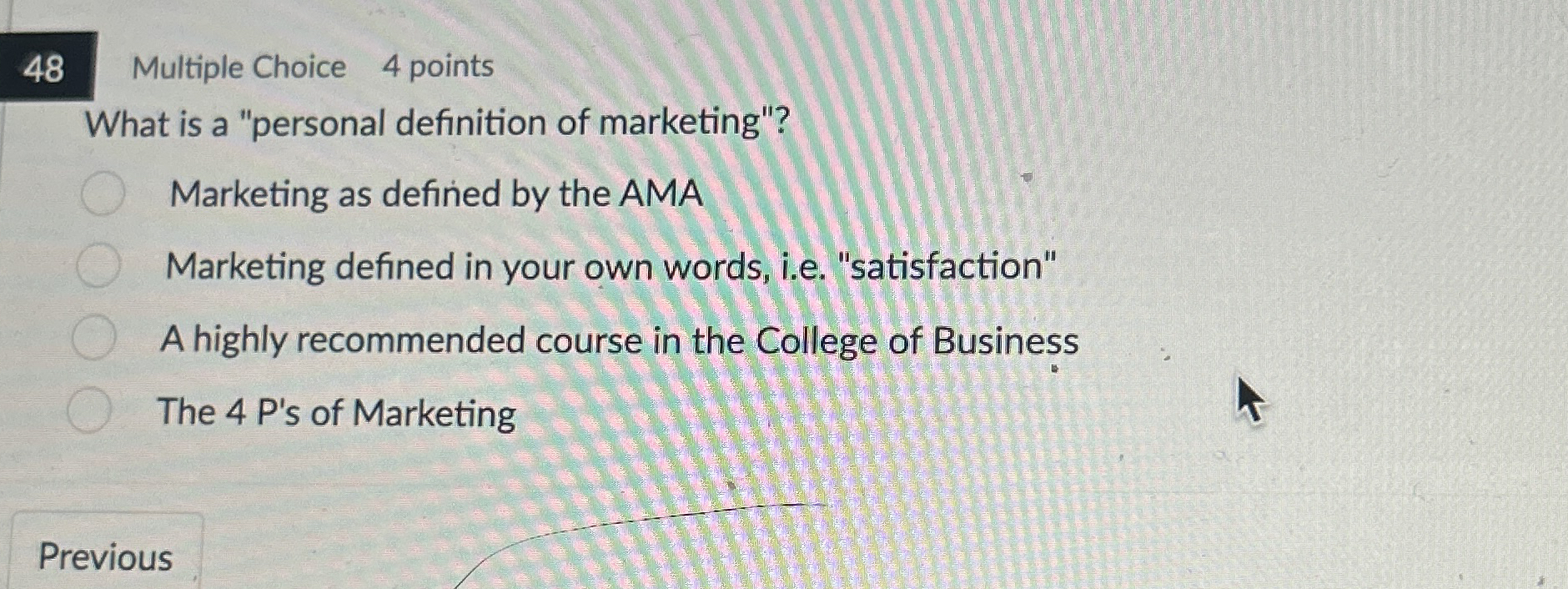 4 8 Multiple Choice 4 points What is a "personal
