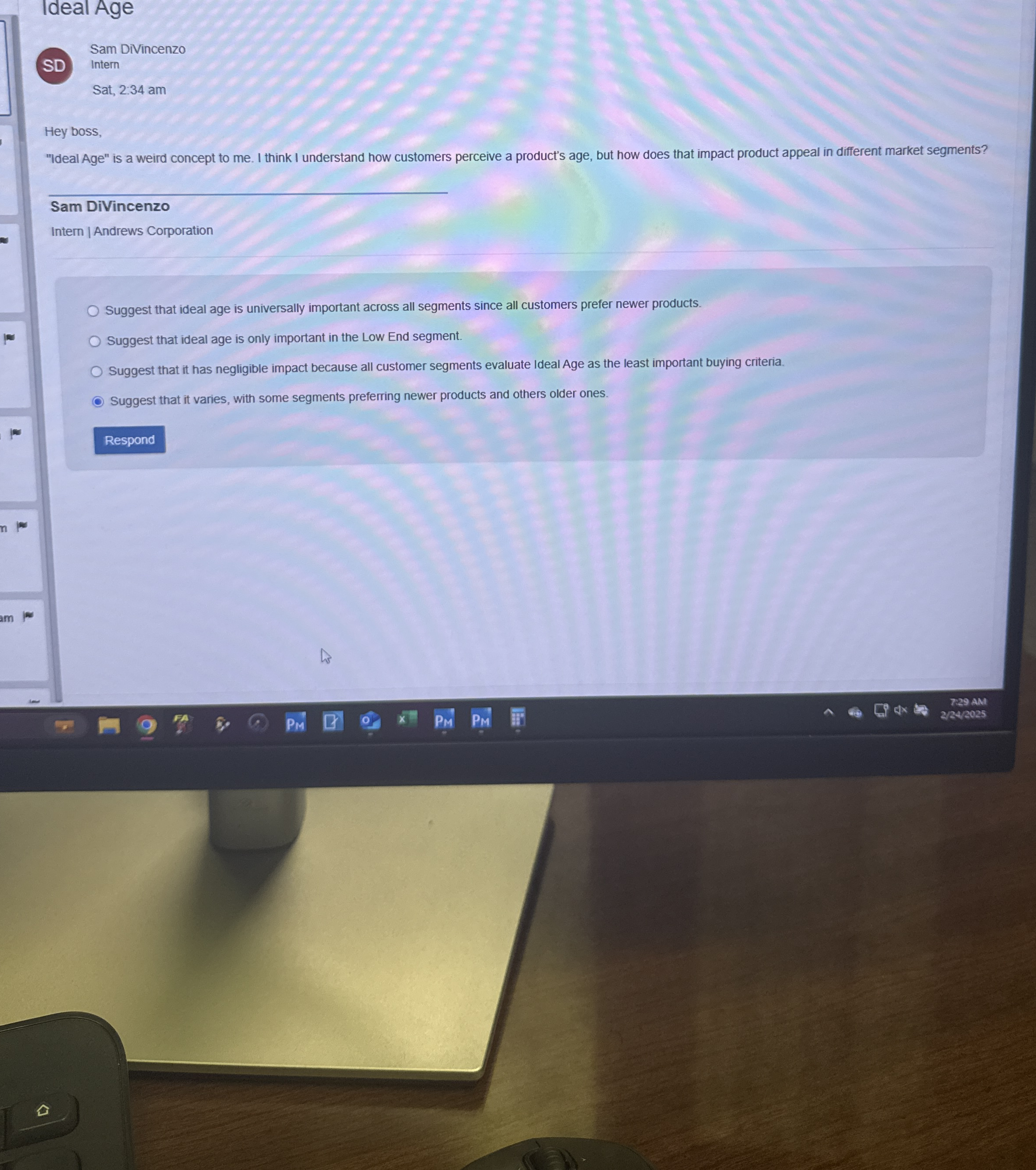 Ideal Age Sam Divincenzo SD Intern Sat, 2 : 3 4