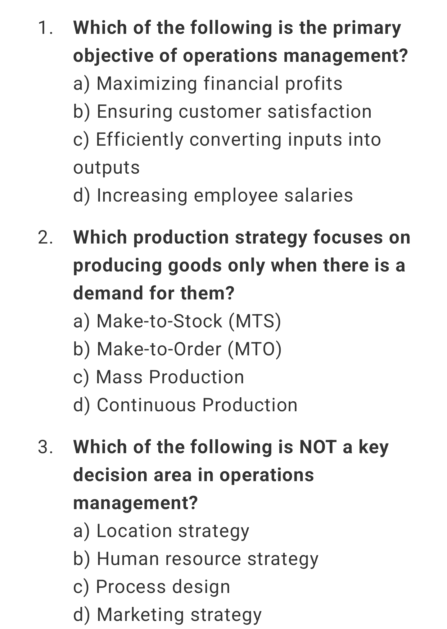 The Operations Management [ AI SOLUTIONS NOT
