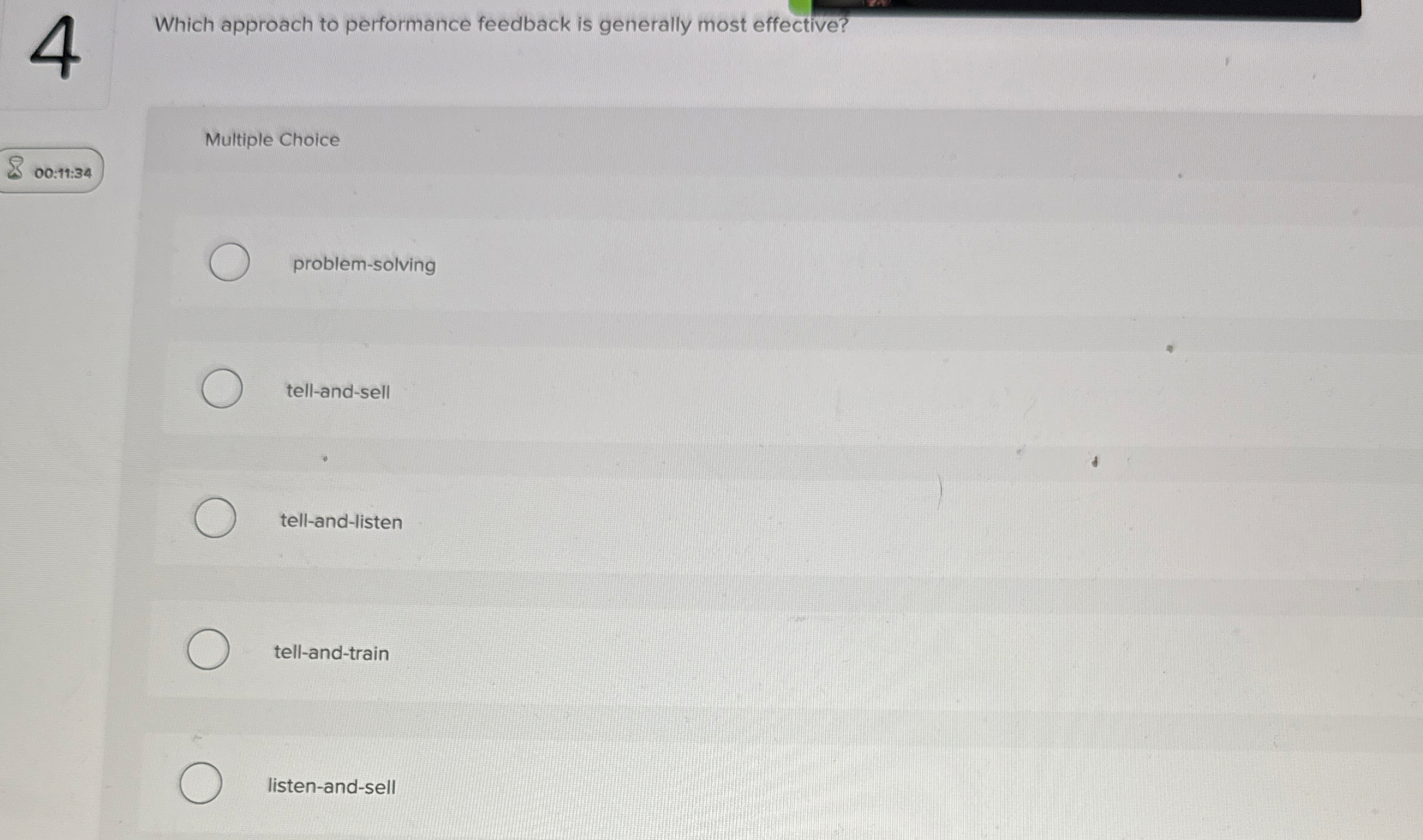 Which approach to performance feedback is