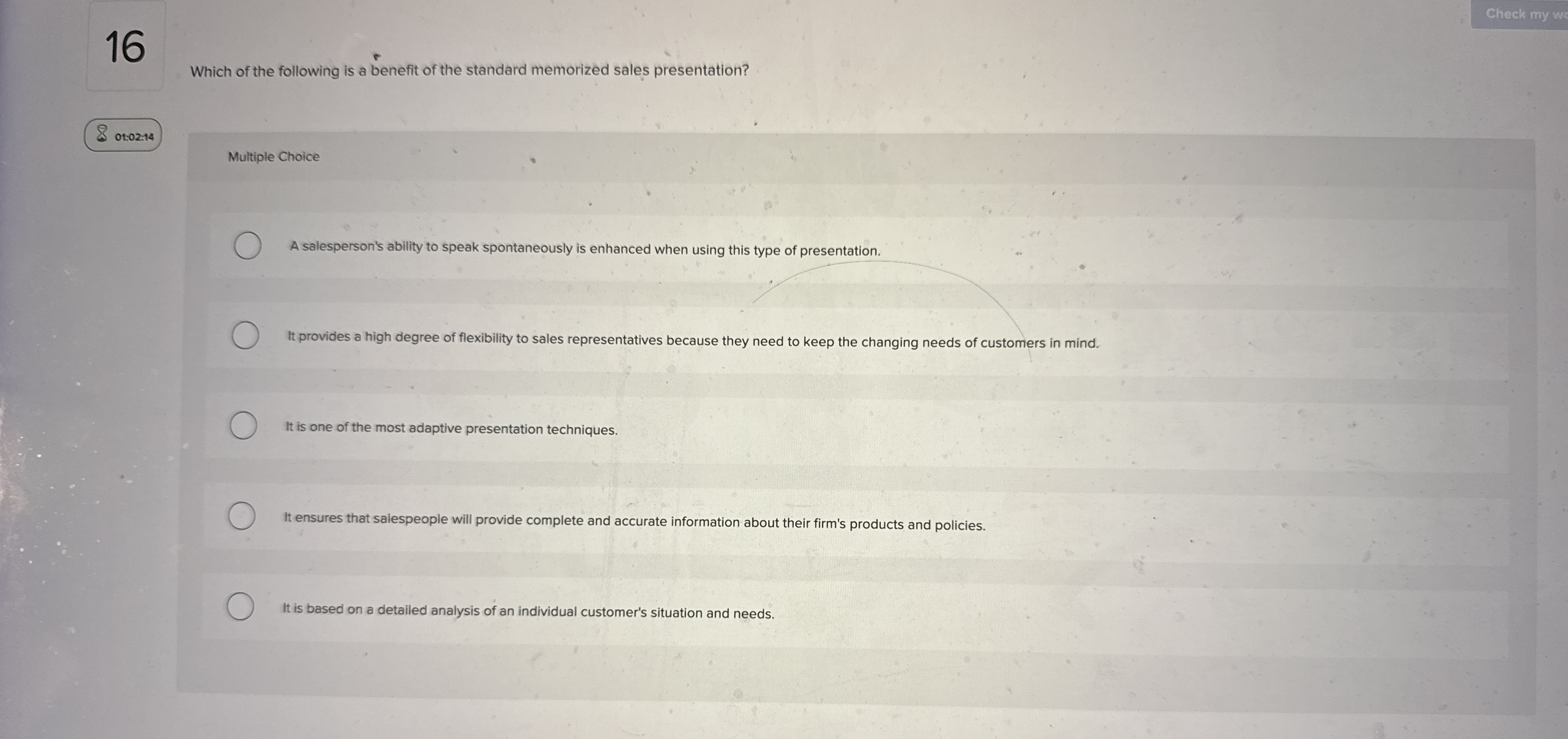 1 6 Which of the following is a benefit of the