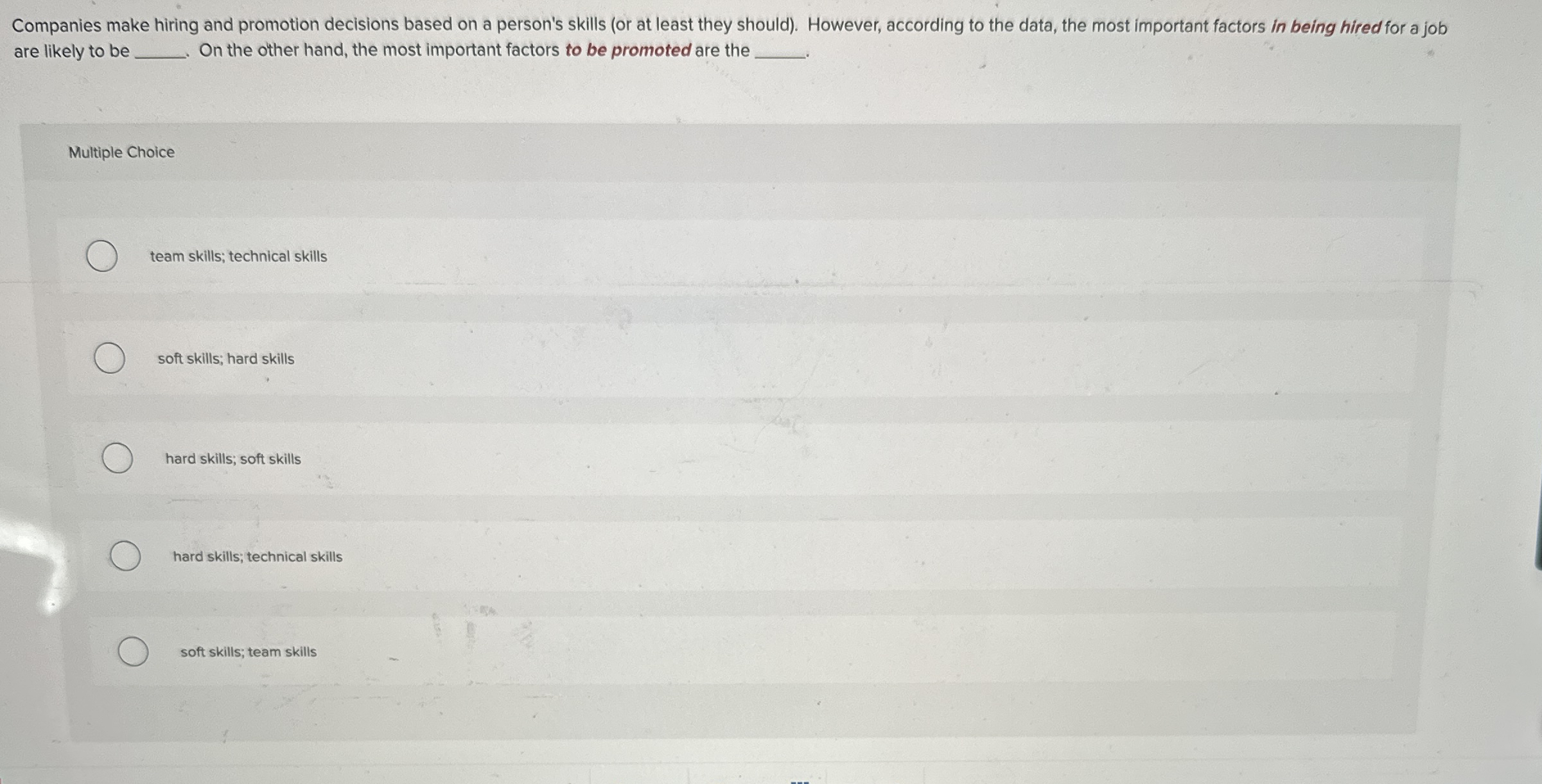 Companies make hiring and promotion decisions