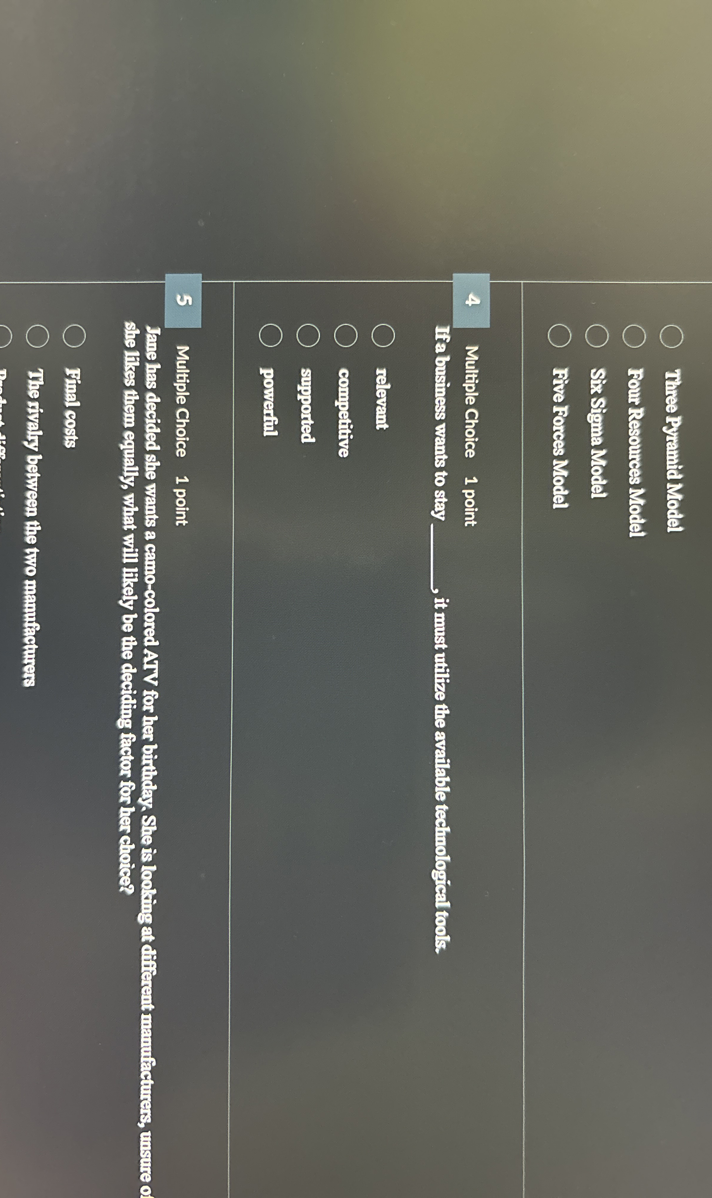 Three Pyramid Model Four Resources Model Six