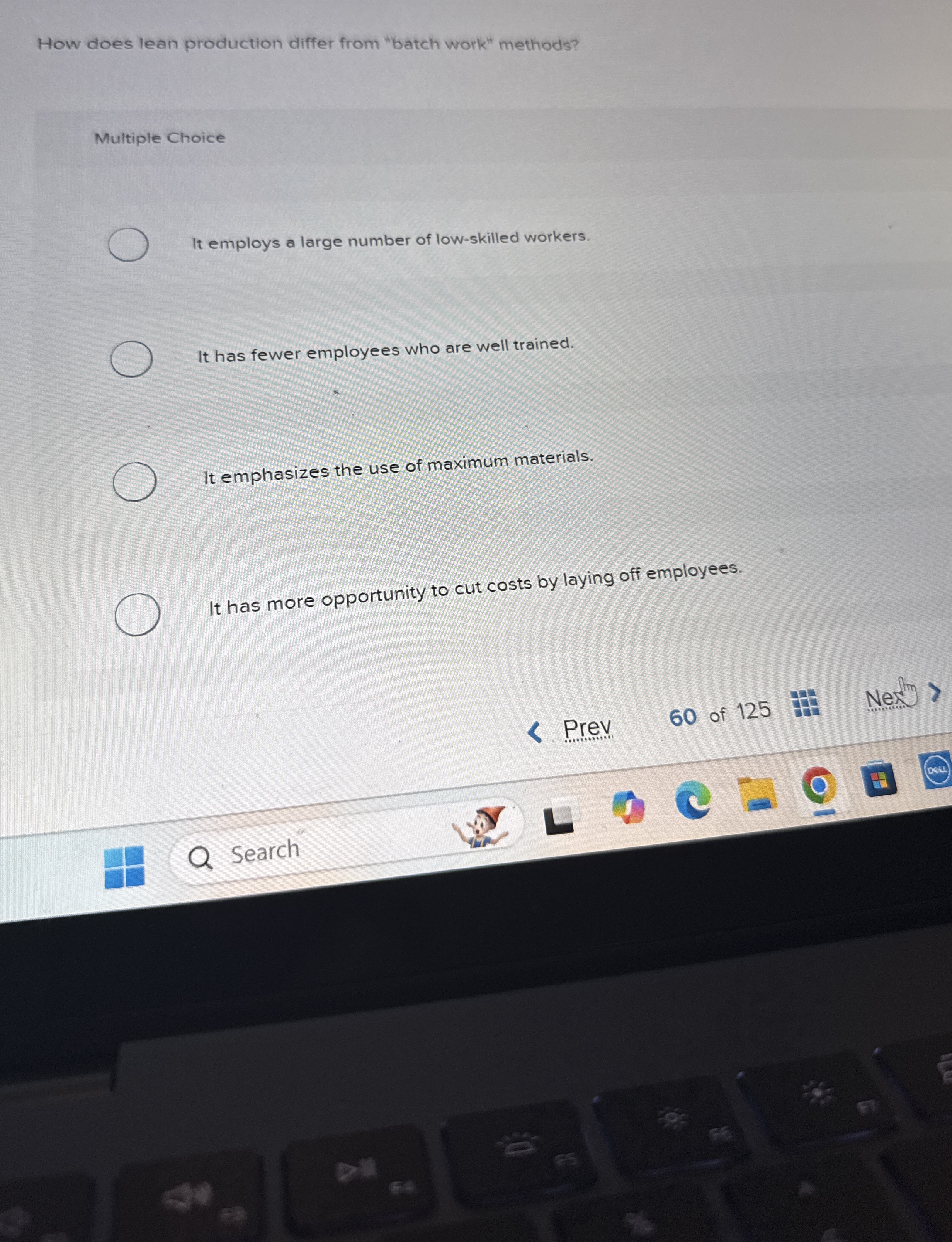 How does lean production differ from "batch work"